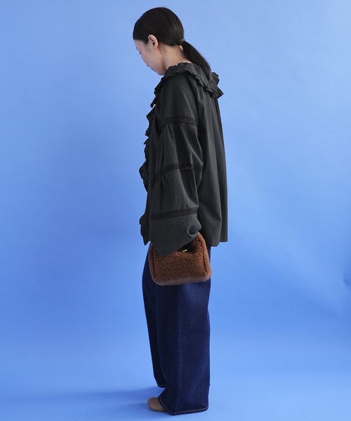 SLOBE IENA(スローブイエナ)の「VIOLETTE ROOM/バイオレットルーム レースブラウス VR263113(シャツ/ブラウス・レディース・ブラック/ホワイト・FREE)」の4枚目の写真