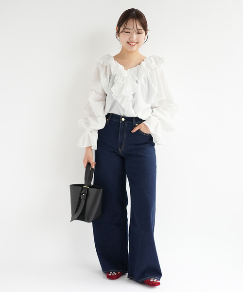 SLOBE IENA(スローブイエナ)の「VIOLETTE ROOM/バイオレットルーム レースブラウス VR263113(シャツ/ブラウス・レディース・ブラック/ホワイト・FREE)」の9枚目の写真
