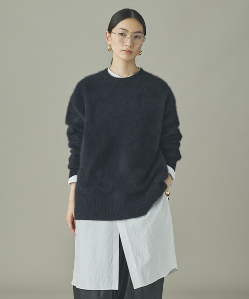 Curensology(カレンソロジー)の「Curensology(カレンソロジー)/FOXカシミヤクルーネックロングプルオーバー(ニット/セーター・レディース・オフホワイト/ブラウン系その他/ブラック・FREE)」の10枚目の写真