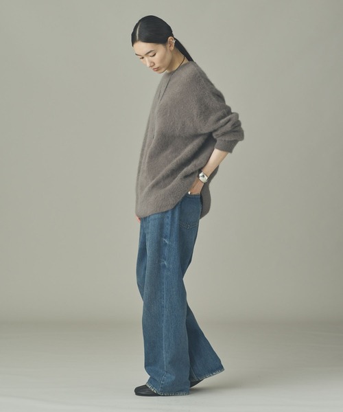 Curensology(カレンソロジー)の「Curensology(カレンソロジー)/FOXカシミヤクルーネックロングプルオーバー(ニット/セーター・レディース・オフホワイト/ブラウン系その他/ブラック・FREE)」の20枚目の写真