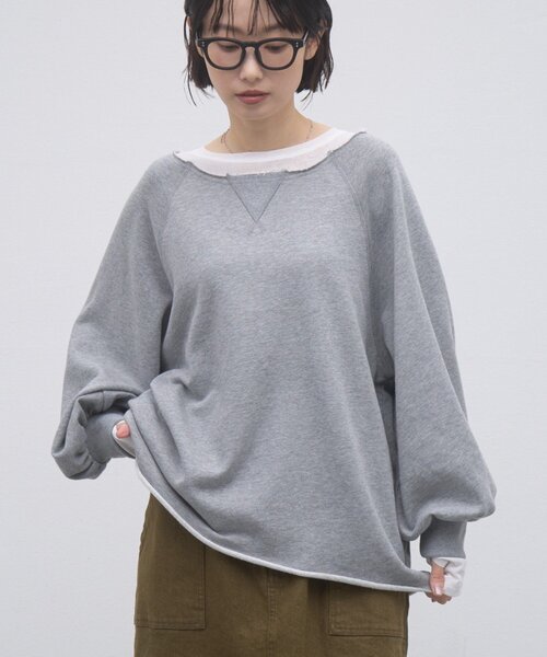 CIAOPANIC TYPY（チャオパニックティピー）の「ZOZO限定シアーレイヤードライクロングスウェット（Tシャツ/カットソー・レディース・ブラウン/レッド/グレー/チャコールグレー/ダークブルー・ONE SIZE）」の3枚目の写真