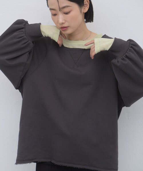 CIAOPANIC TYPY（チャオパニックティピー）の「ZOZO限定シアーレイヤードライクロングスウェット（Tシャツ/カットソー・レディース・ブラウン/レッド/グレー/チャコールグレー/ダークブルー・ONE SIZE）」の14枚目の写真