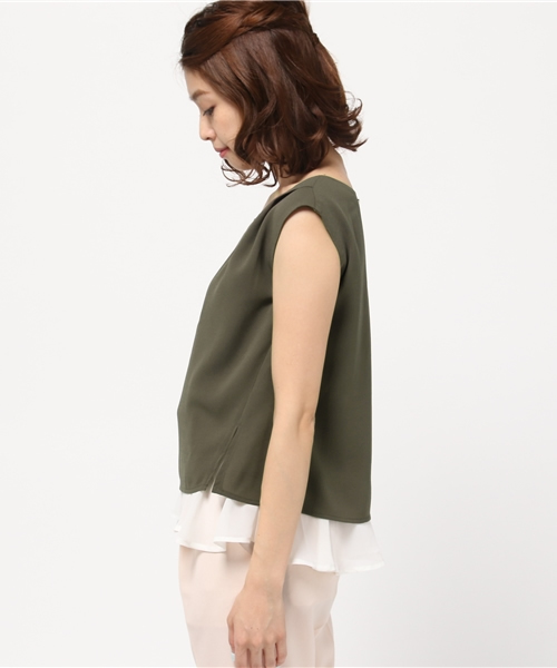 PROPORTION BODY DRESSING(プロポーションボディドレッシング)の「裾シフォンブラウス(シャツ/ブラウス・レディース・カーキ/ベージュ・2/3)」の4枚目の写真