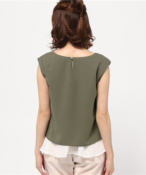 PROPORTION BODY DRESSING(プロポーションボディドレッシング)の「裾シフォンブラウス(シャツ/ブラウス・レディース・カーキ/ベージュ・2/3)」の5枚目の写真