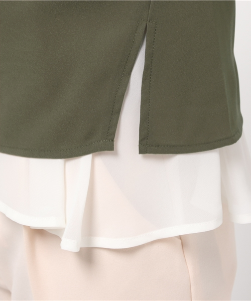PROPORTION BODY DRESSING(プロポーションボディドレッシング)の「裾シフォンブラウス(シャツ/ブラウス・レディース・カーキ/ベージュ・2/3)」の9枚目の写真