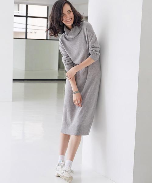 green label relaxing（グリーンレーベルリラクシング）の「■■■[WEB限定]CF W/RY/N オフTTL ワンピース◆（ワンピース・レディース・ブラック/グレー/ブラウン/オリーブ・FREE）」の3枚目の写真