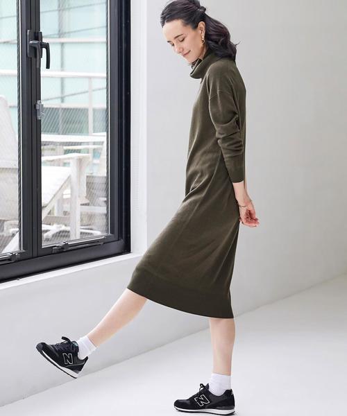 green label relaxing（グリーンレーベルリラクシング）の「■■■[WEB限定]CF W/RY/N オフTTL ワンピース◆（ワンピース・レディース・ブラック/グレー/ブラウン/オリーブ・FREE）」の4枚目の写真