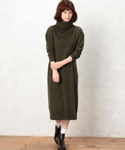 green label relaxing（グリーンレーベルリラクシング）の「■■■[WEB限定]CF W/RY/N オフTTL ワンピース◆（ワンピース・レディース・ブラック/グレー/ブラウン/オリーブ・FREE）」の5枚目の写真