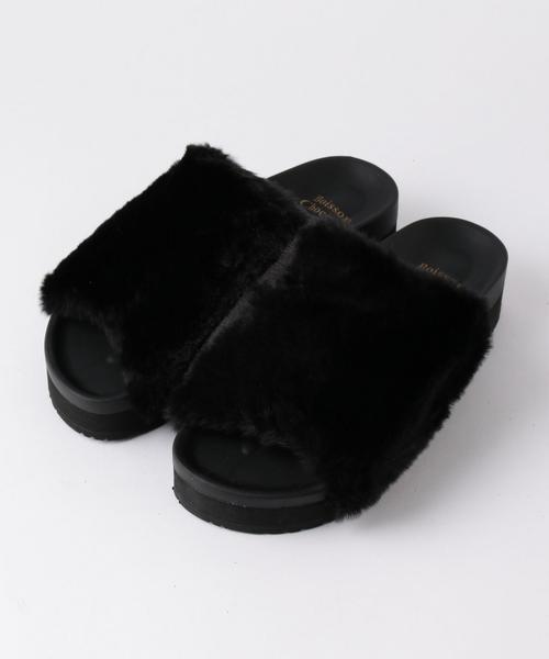 Boisson Chocolat(ボワソンショコラ)の「BBC フェイクファーサンダル(サンダル・レディース・ブラック/ベージュ/イエロー/レンガ・36/37/38)」の13枚目の写真