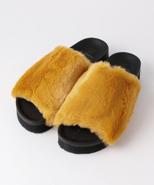 Boisson Chocolat(ボワソンショコラ)の「BBC フェイクファーサンダル(サンダル・レディース・ブラック/ベージュ/イエロー/レンガ・36/37/38)」の14枚目の写真