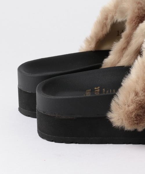 Boisson Chocolat(ボワソンショコラ)の「BBC フェイクファーサンダル(サンダル・レディース・ブラック/ベージュ/イエロー/レンガ・36/37/38)」の8枚目の写真