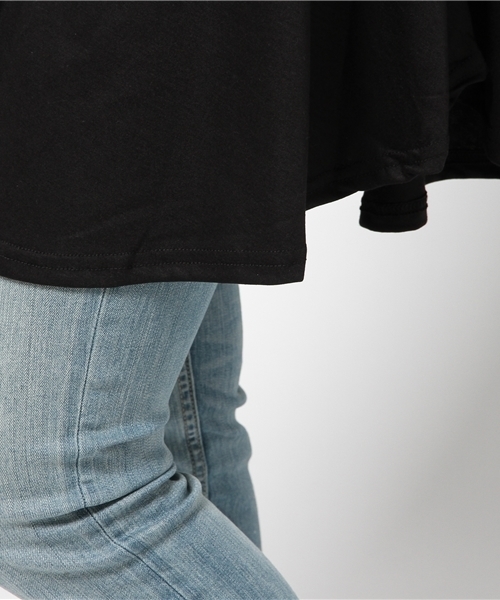 coca（coca）（コカ）の「ゆったりサーキュラーカットソーワンピース（チュニック・レディース・ブラック/オフホワイト/グレー・ONE SIZE）」の7枚目の写真