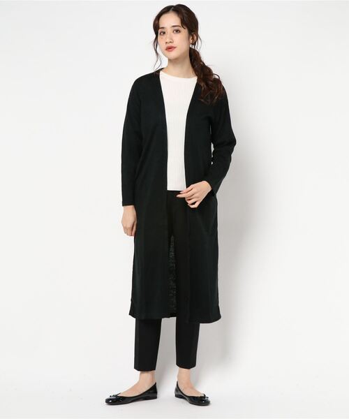 KOBE LETTUCE（コウベレタス）の「ポケット付シンプル薄手ニットソーロングカーディガン（カーディガン/ボレロ・レディース・グレー/チャコールグレー/ダークオレンジ/ブラック/カーキ/モカ/ベージュ/ネイビー/ブルーグリーン/ブラウン/ボルドー/キャメル/グリーン系その他2/パープル系その他2/ブルー系その他/ベージュ系その他2/ホワイト系その他2/ベージュ系その他/ブラウン系その他/グレー系その他/グリーン系その他/パープル系その他/レッド系その他/ホワイト系その他/ブラック系その他/ブラウン系その他2/ブラウン系その他3/ベージュ系その他3/ブルー系その他2/ブルー系その他3/ブルー系その他4/ブルー系その他5/イエロー系その他2/レッド系その他2/ブラウン系その他4/ブラウン系その他5/ブラウン系その他6/ブラック系その他2/イエロー系その他/グレー系その他2/ベージュ系その他4/マスタード/ブラウン系その他7/オフホワイト/ピンク/ピンク系その他/ホワイト系その他3/グリーン系/ブラウン系/グリーン・2/ONE SIZE/1/3）」の8枚目の写真