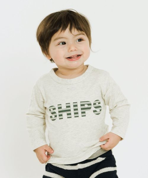 SHIPS（シップス）の「SHIPS KIDS:インセクトシールド【虫よけ】 長袖ロゴTEE(80～90cm)（Tシャツ/カットソー・キッズ・グレー/ナチュラル・80/90）」の2枚目の写真