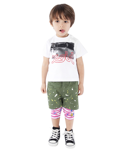 X-girl Stages(エックスガールステージス)の「S/S TEE “BACKYARD” (12M~3T)(Tシャツ/カットソー・キッズ・ホワイト/アッシュグレー/レッド・12M/2T/3T)」の10枚目の写真