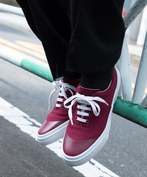 SLACK FOOTWEAR（スラックフットウェア）の「【SLACK】ORDINA/キャンバスレースアップスニーカー/SL1128（スニーカー・メンズ・ブラック/ホワイト/バーガンディー/ベージュ・26.5cm/27.5cm/26.0cm/27.0cm/25.5cm）」の4枚目の写真
