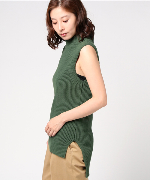 SACRA（サクラ）の「FARCE YARN KNIT（ニット/セーター・レディース・グリーン/ホワイト・38）」の4枚目の写真