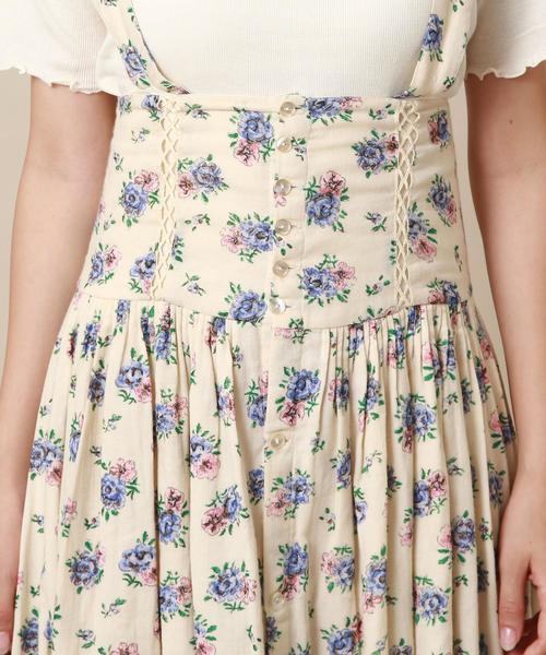 Another Edition（アナザーエディション）の「ガーゼフラワーサスペンダースカート（スカート・レディース・オフホワイト/パープル・FREE）」の14枚目の写真
