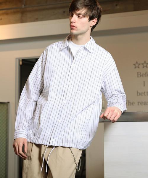 BEAUTY&YOUTH UNITED ARROWS(ビューティーアンドユースユナイテッドアローズ)の「【WEB限定】 by ストライプ コーチシャツ ジャケット(シャツ/ブラウス・メンズ・ホワイト/ベージュ/ライトブルー・MEDIUM/LARGE/SMALL)」の15枚目の写真
