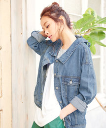 KOBE LETTUCE | バックスタイルも気を抜かない◎最旬コーデの強い味方！バックレースアップジャケット/レディースアウター/デニムジャケット/Gジャン[K727]神戸レタス(デニムジャケット)