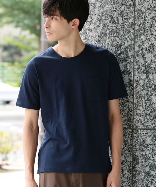 JUNRED（ジュンレッド）の「CoolクルーネックＴシャツ（Tシャツ/カットソー・メンズ・ホワイト/ネイビー/ラベンダー/サックスブルー・LL/S/M/L）」の3枚目の写真