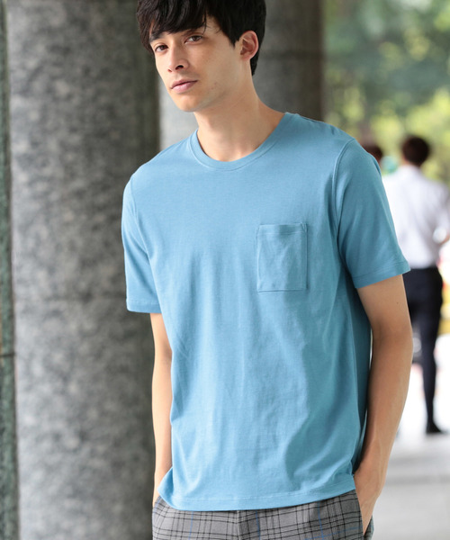 JUNRED（ジュンレッド）の「CoolクルーネックＴシャツ（Tシャツ/カットソー・メンズ・ホワイト/ネイビー/ラベンダー/サックスブルー・LL/S/M/L）」の4枚目の写真