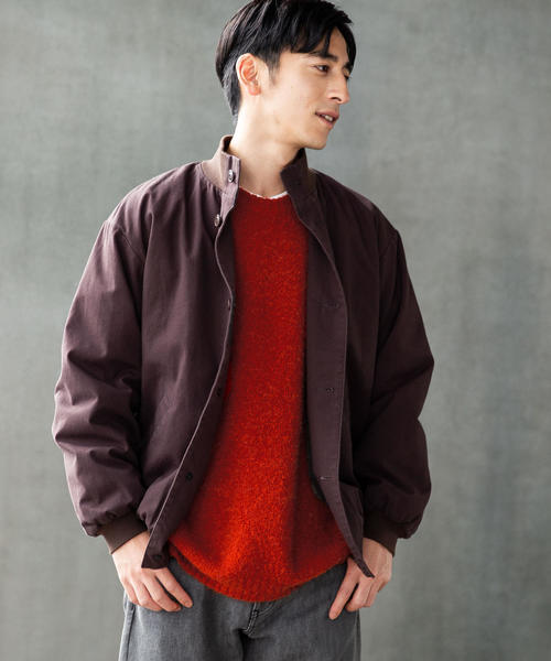 green label relaxing（グリーンレーベルリラクシング）の「SC WO/ALP ブークレ クルー ニット（ニット/セーター・メンズ・ダークグレー/ロイヤルブルー/ブラウン/ネイビー/ワインレッド/オレンジ系その他・M/S/L）」の10枚目の写真