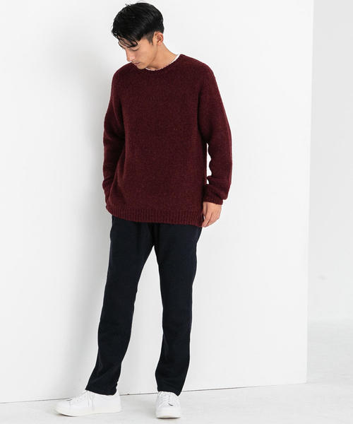 green label relaxing（グリーンレーベルリラクシング）の「SC WO/ALP ブークレ クルー ニット（ニット/セーター・メンズ・ダークグレー/ロイヤルブルー/ブラウン/ネイビー/ワインレッド/オレンジ系その他・M/S/L）」の12枚目の写真