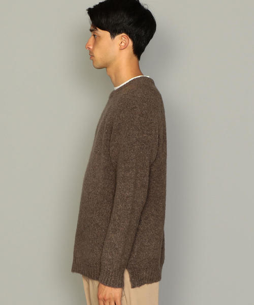 green label relaxing（グリーンレーベルリラクシング）の「SC WO/ALP ブークレ クルー ニット（ニット/セーター・メンズ・ダークグレー/ロイヤルブルー/ブラウン/ネイビー/ワインレッド/オレンジ系その他・M/S/L）」の15枚目の写真