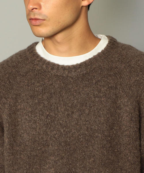 green label relaxing（グリーンレーベルリラクシング）の「SC WO/ALP ブークレ クルー ニット（ニット/セーター・メンズ・ダークグレー/ロイヤルブルー/ブラウン/ネイビー/ワインレッド/オレンジ系その他・M/S/L）」の20枚目の写真