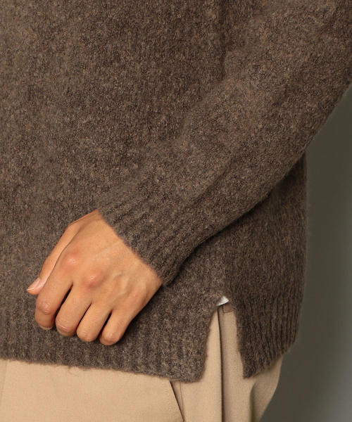 green label relaxing（グリーンレーベルリラクシング）の「SC WO/ALP ブークレ クルー ニット（ニット/セーター・メンズ・ダークグレー/ロイヤルブルー/ブラウン/ネイビー/ワインレッド/オレンジ系その他・M/S/L）」の21枚目の写真