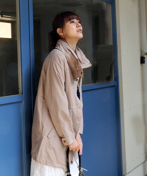 MARBLE WALTS（マーブルワルツ）の「撥水ロング モッズコート（モッズコート・レディース・ベージュ/ネイビー/カーキ/ブラック・M/L）」の2枚目の写真