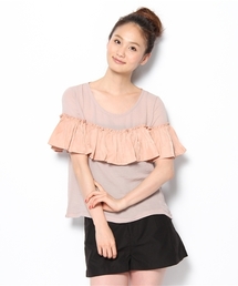 mystic | 【web限定価格】半袖ギャザーフリルP/O(シャツ/ブラウス)