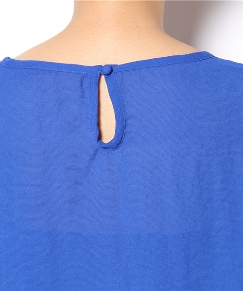 mystic（ミスティック）の「【web限定価格】半袖ギャザーフリルP/O（シャツ/ブラウス・レディース・ブラック/オフホワイト/ベージュ/ブルー/ピンク・ﾌﾘ-）」の17枚目の写真