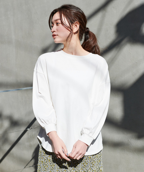 DISCOAT(ディスコート)の「綿テンセルプルオーバー(Tシャツ/カットソー・レディース・オフホワイト/ブラック/ライトベージュ/ライム・FREE)」の2枚目の写真