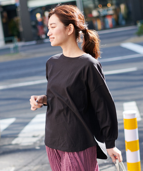 DISCOAT(ディスコート)の「綿テンセルプルオーバー(Tシャツ/カットソー・レディース・オフホワイト/ブラック/ライトベージュ/ライム・FREE)」の3枚目の写真