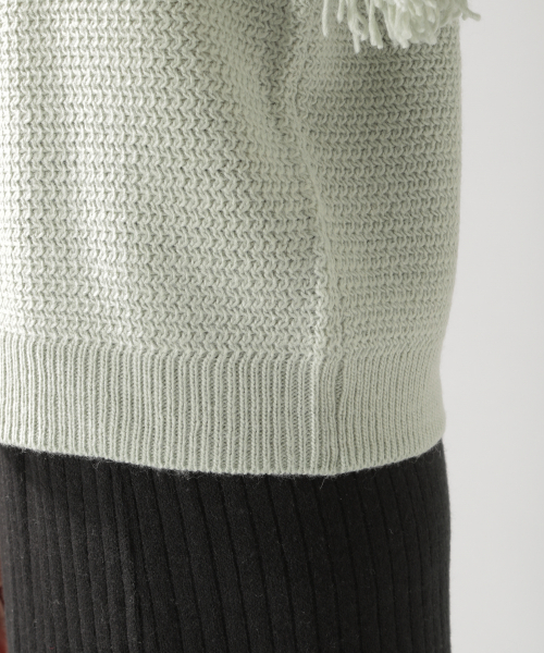 BAYFLOW（ベイフロー）の「フリンジツキニットプルオーバー（ニット/セーター・レディース・オフホワイト/グリーン/ラベンダー・SMALL/MEDIUM）」の14枚目の写真