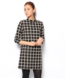 Ray BEAMS | Ray BEAMS / チェックハイネック ワンピース(ワンピース)