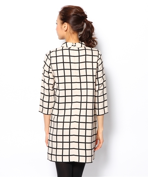 Ray BEAMS(レイビームス)の「□Ray BEAMS / チェックハイネック ワンピース(ワンピース・レディース・ベージュ/ブラック・1/0)」の5枚目の写真