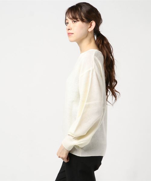 SpRay(スプレイ)の「【WEB限定】キーネックプルオーバー(ニット/セーター・レディース・ブラック/ベージュ/オフホワイト/カーキ/マスタード・FREE)」の7枚目の写真