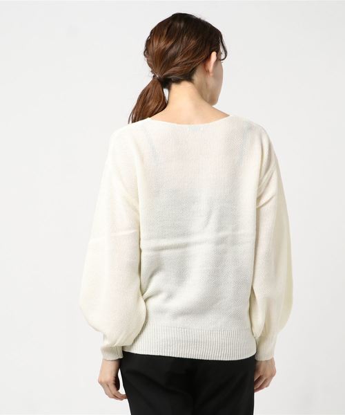 SpRay(スプレイ)の「【WEB限定】キーネックプルオーバー(ニット/セーター・レディース・ブラック/ベージュ/オフホワイト/カーキ/マスタード・FREE)」の6枚目の写真