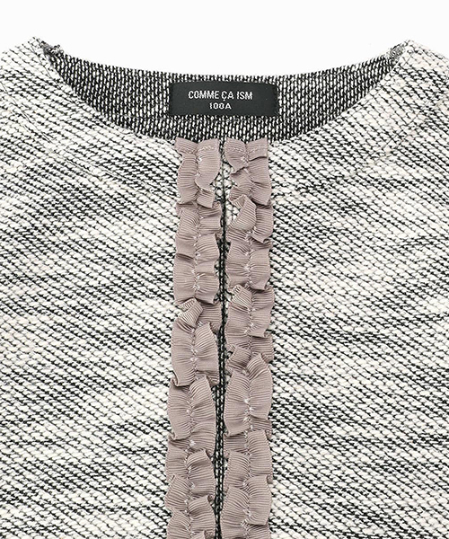 COMME CA ISM（コムサイズム）の「ボレロ カーディガン（スーツジャケット・キッズ・グレー/アイボリー・110cm/100cm/120cm/130cm）」の4枚目の写真