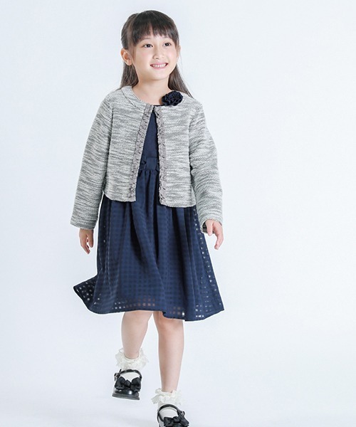 COMME CA ISM（コムサイズム）の「ボレロ カーディガン（スーツジャケット・キッズ・グレー/アイボリー・110cm/100cm/120cm/130cm）」の15枚目の写真