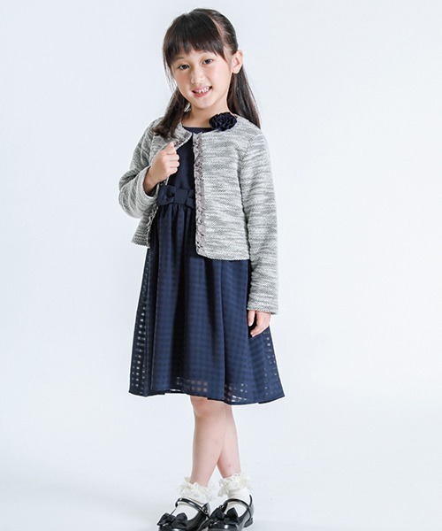 COMME CA ISM（コムサイズム）の「ボレロ カーディガン（スーツジャケット・キッズ・グレー/アイボリー・110cm/100cm/120cm/130cm）」の16枚目の写真