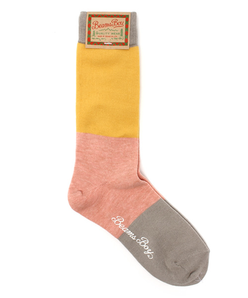 BEAMS BOY（ビームスボーイ）の「BEAMS BOY / パネル クルーソックス（ソックス/靴下・レディース・ホワイト/グレー/ネイビー・ONE SIZE）」の2枚目の写真