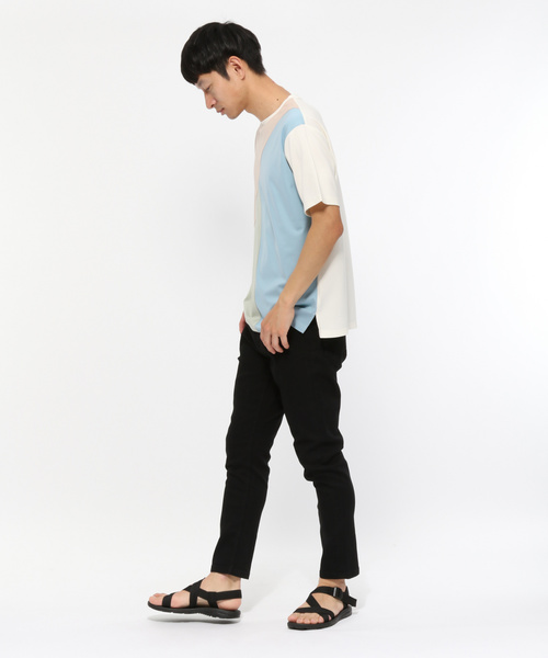 LAKOLE(ラコレ)の「ポンチ切替Tシャツ / LAKOLE(Tシャツ/カットソー・メンズ・ホワイト/ブラック/ネイビー/ベージュ・MEDIUM/LARGE)」の12枚目の写真