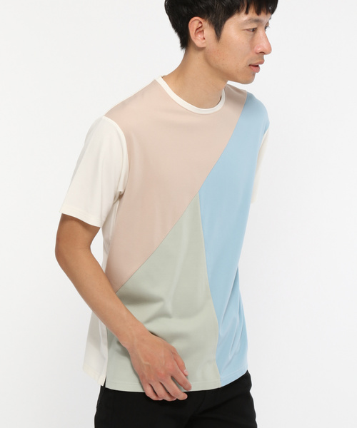 LAKOLE(ラコレ)の「ポンチ切替Tシャツ / LAKOLE(Tシャツ/カットソー・メンズ・ホワイト/ブラック/ネイビー/ベージュ・MEDIUM/LARGE)」の14枚目の写真