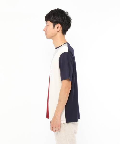 LAKOLE(ラコレ)の「ポンチ切替Tシャツ / LAKOLE(Tシャツ/カットソー・メンズ・ホワイト/ブラック/ネイビー/ベージュ・MEDIUM/LARGE)」の13枚目の写真