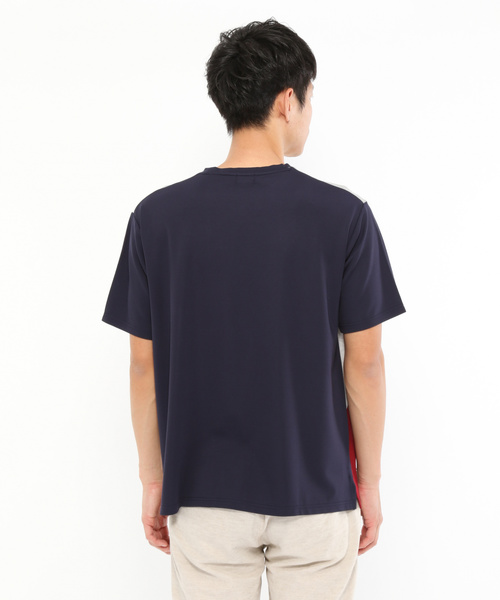 LAKOLE(ラコレ)の「ポンチ切替Tシャツ / LAKOLE(Tシャツ/カットソー・メンズ・ホワイト/ブラック/ネイビー/ベージュ・MEDIUM/LARGE)」の7枚目の写真