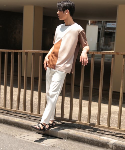 LAKOLE(ラコレ)の「ポンチ切替Tシャツ / LAKOLE(Tシャツ/カットソー・メンズ・ホワイト/ブラック/ネイビー/ベージュ・MEDIUM/LARGE)」の22枚目の写真